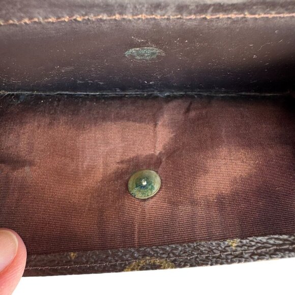 Louis Vuitton Vintage Monogram Canvas Trifold Wallet Card Holder Checkbook Cover - Picture 12 of 16